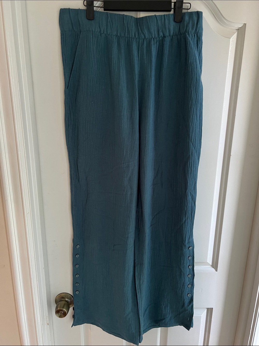 Soft Surroundings Teal Wide-Leg Pants